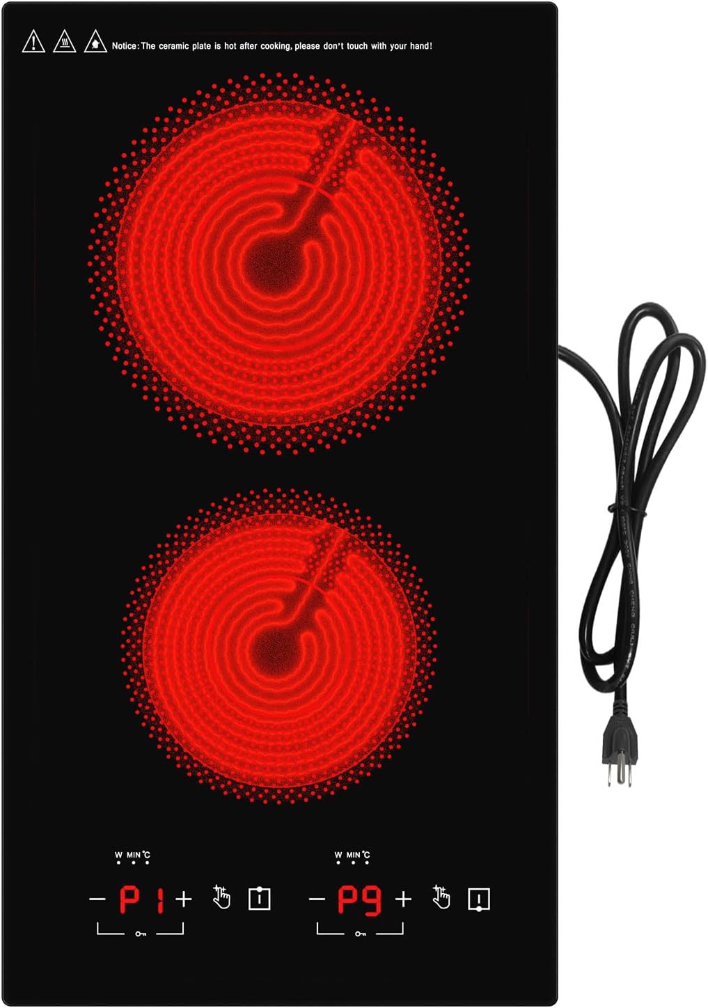 Electric Cooktop 2 Burners 2100W for Efficient Cooking