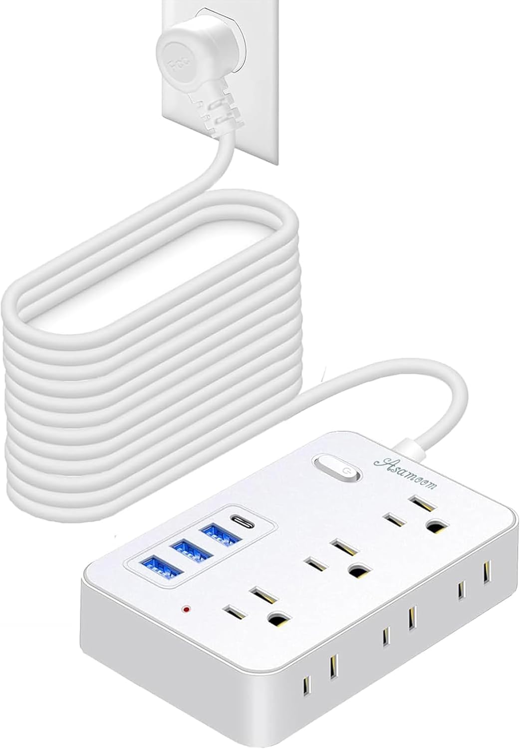 25 FT Extension Cord with 6 Outlets and 4 USB Ports for Home