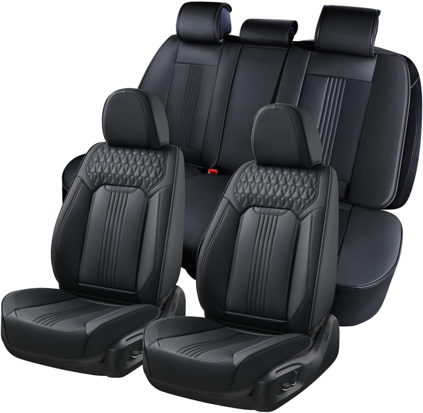 Coverado Car Seat Covers Full Set - Waterproof Leather Protection
