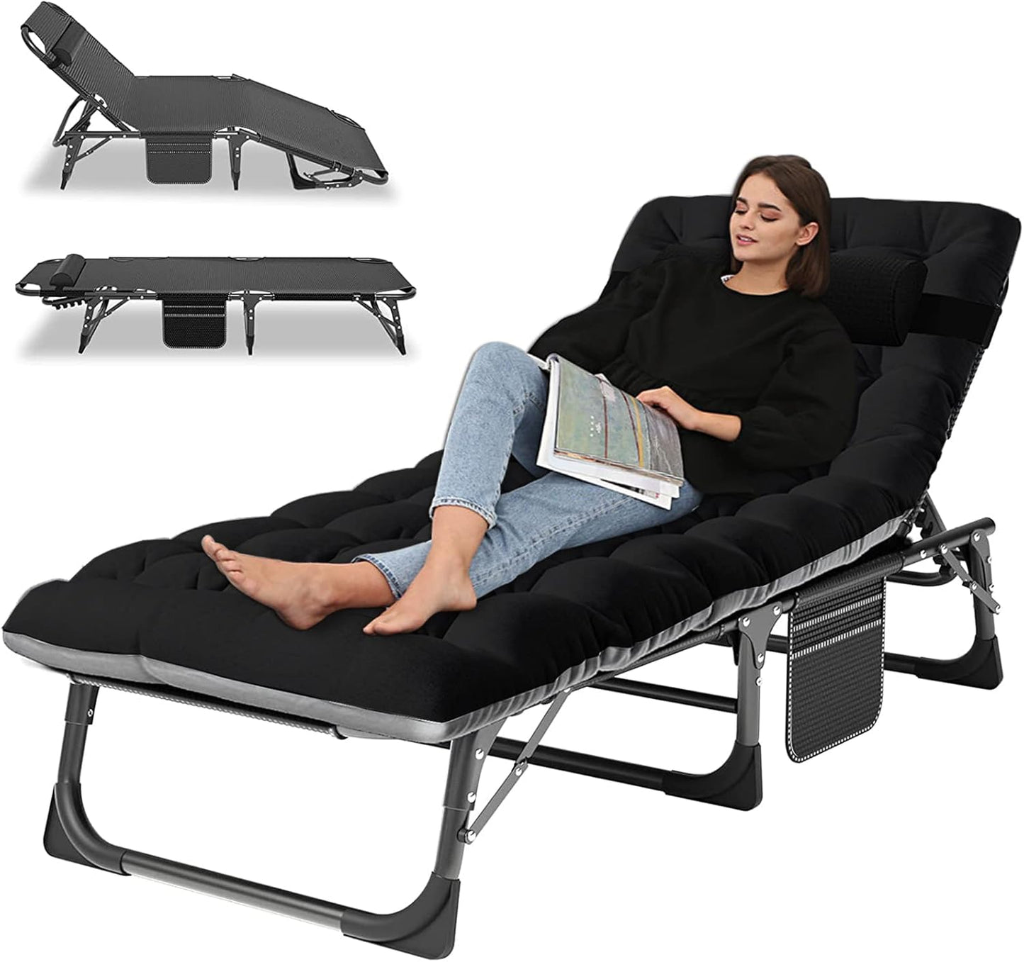 LILYPELLE Portable Folding Cot Bed for Camping and Relaxation
