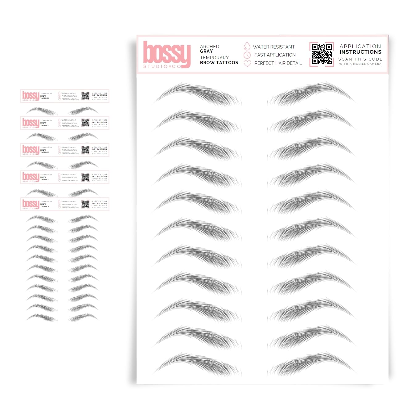 5 Pack Waterproof Eyebrow Tattoos for Natural Hair-Like Brows