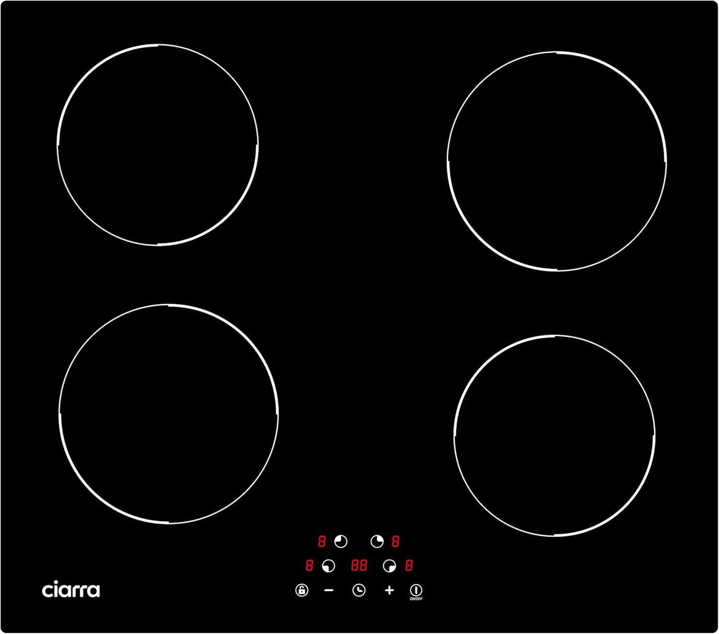 CDV 6000W Built-in Induction Cooktop with 4 Burners and Timer