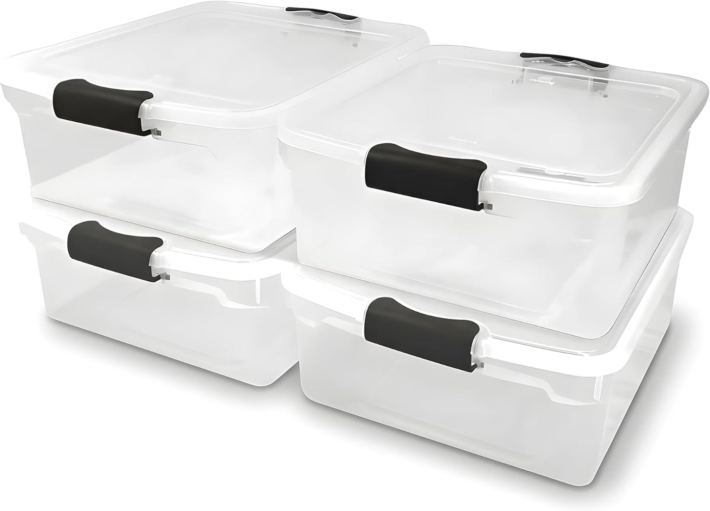 Clear Plastic Storage Organizer Bins for Home and Office Use