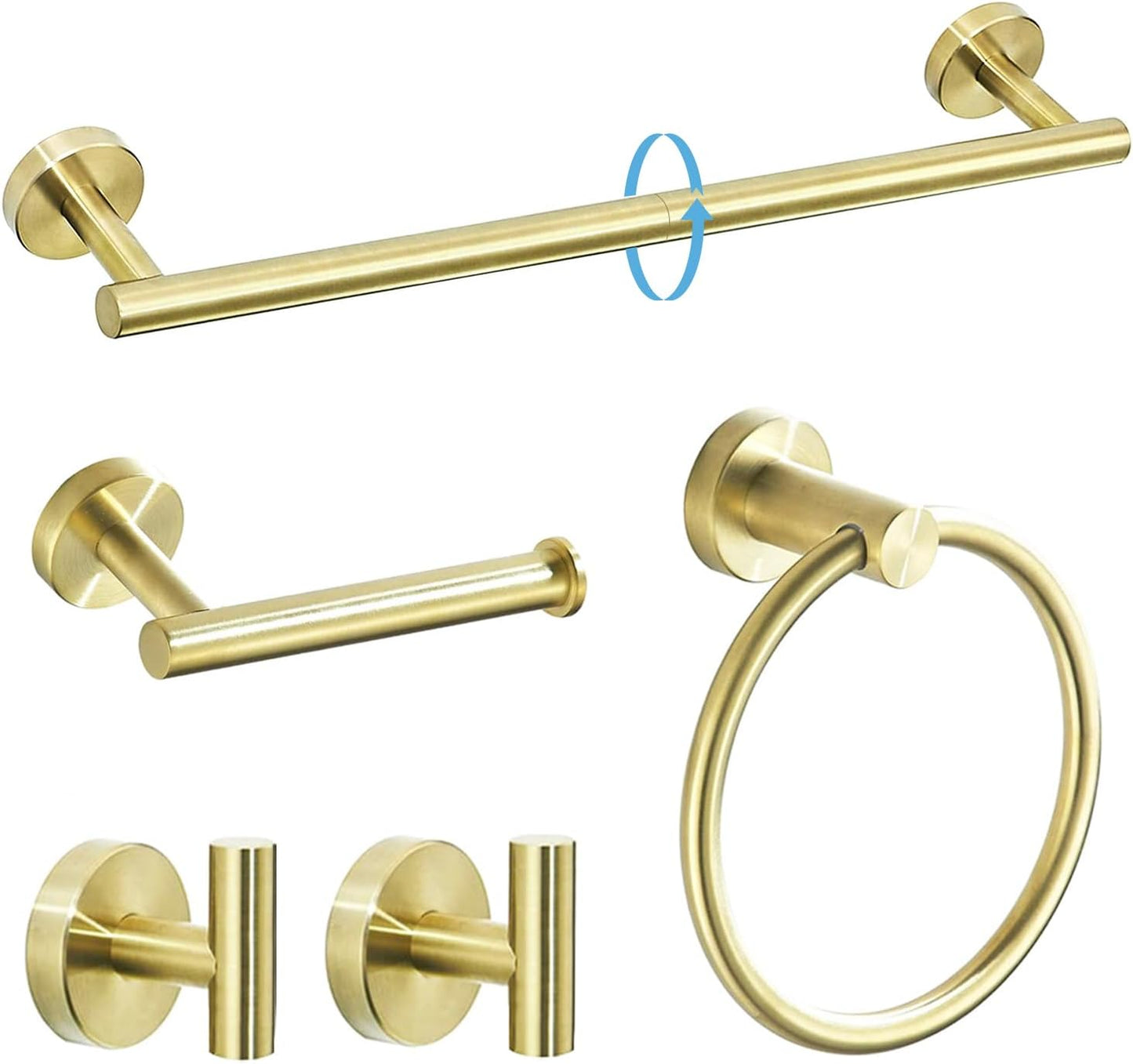 TURS Brushed Gold Bathroom Hardware Set for Stylish Spaces