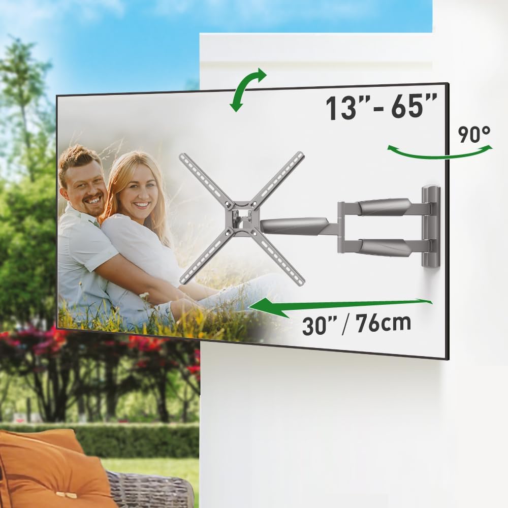 Barkan 30'' Outdoor TV Wall Mount - Full Motion, Holds 80lbs - Extendable!