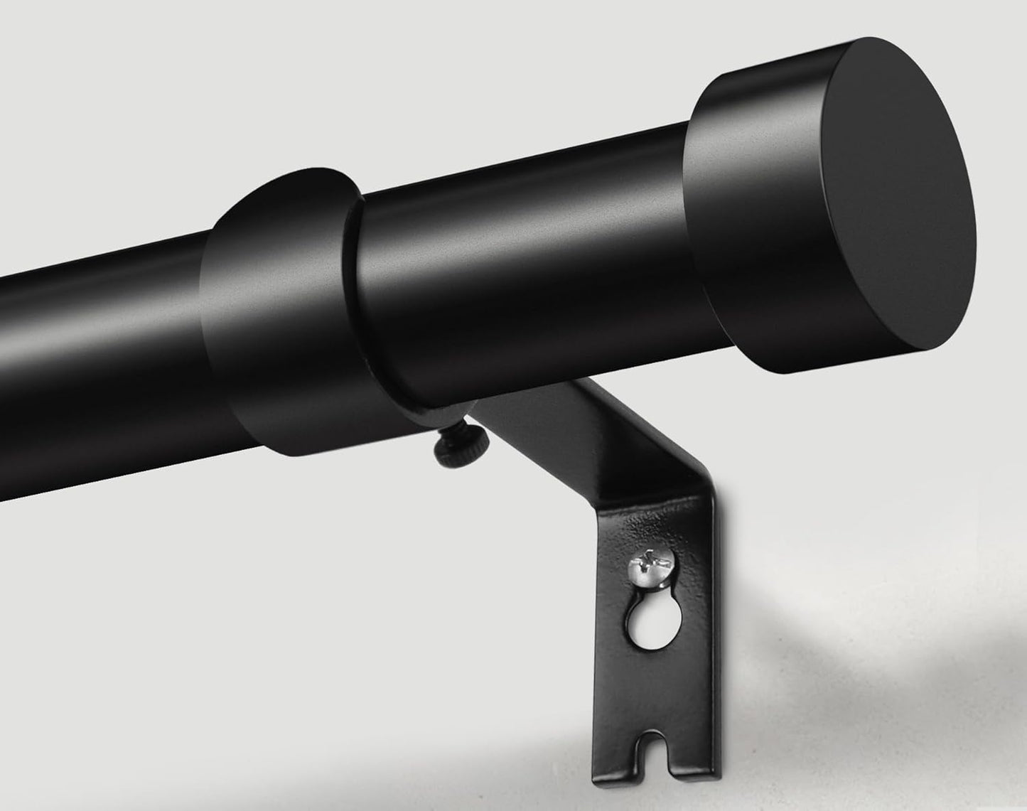 Adjustable Heavy Duty Black Curtain Rod Set by KAMANINA - 32-58 Inch