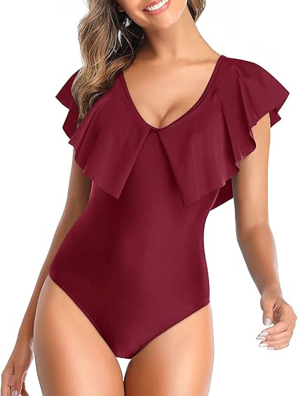 Tempt Me Women Ruffle One Piece Swimsuit for Tummy Control