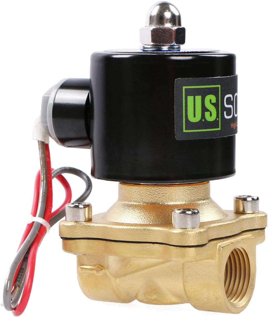 U.S. Solid 1/2 Brass Electric Solenoid Valve for Air and Gas