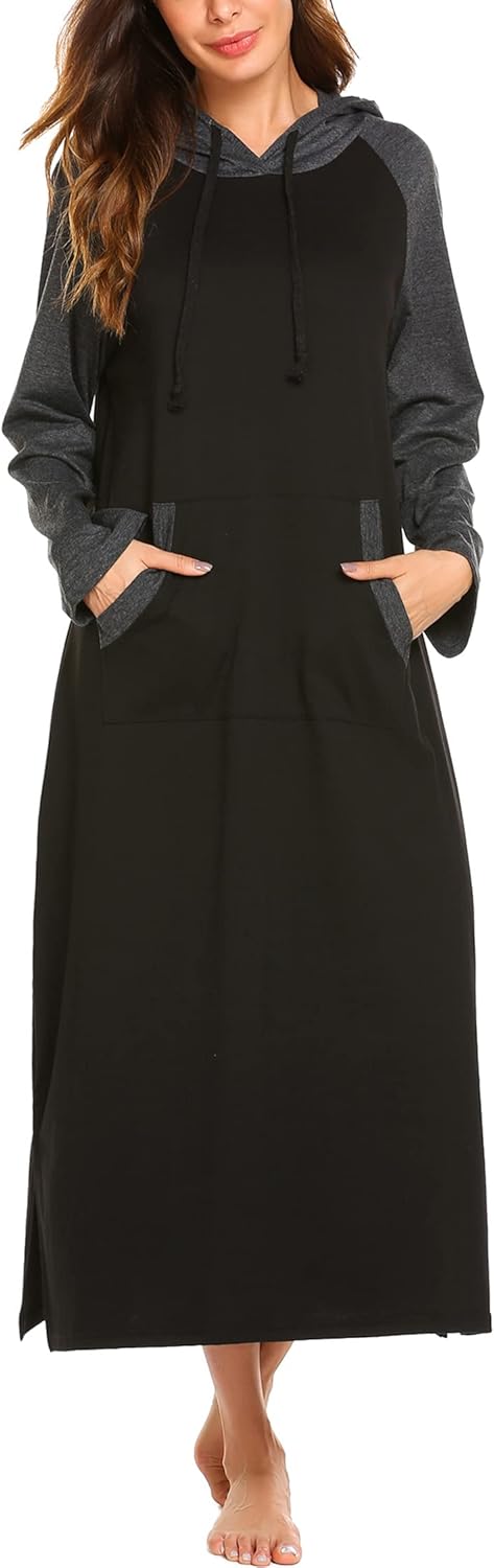 Ekouaer Nightgowns for Women: Cozy Hooded Cotton Loungewear