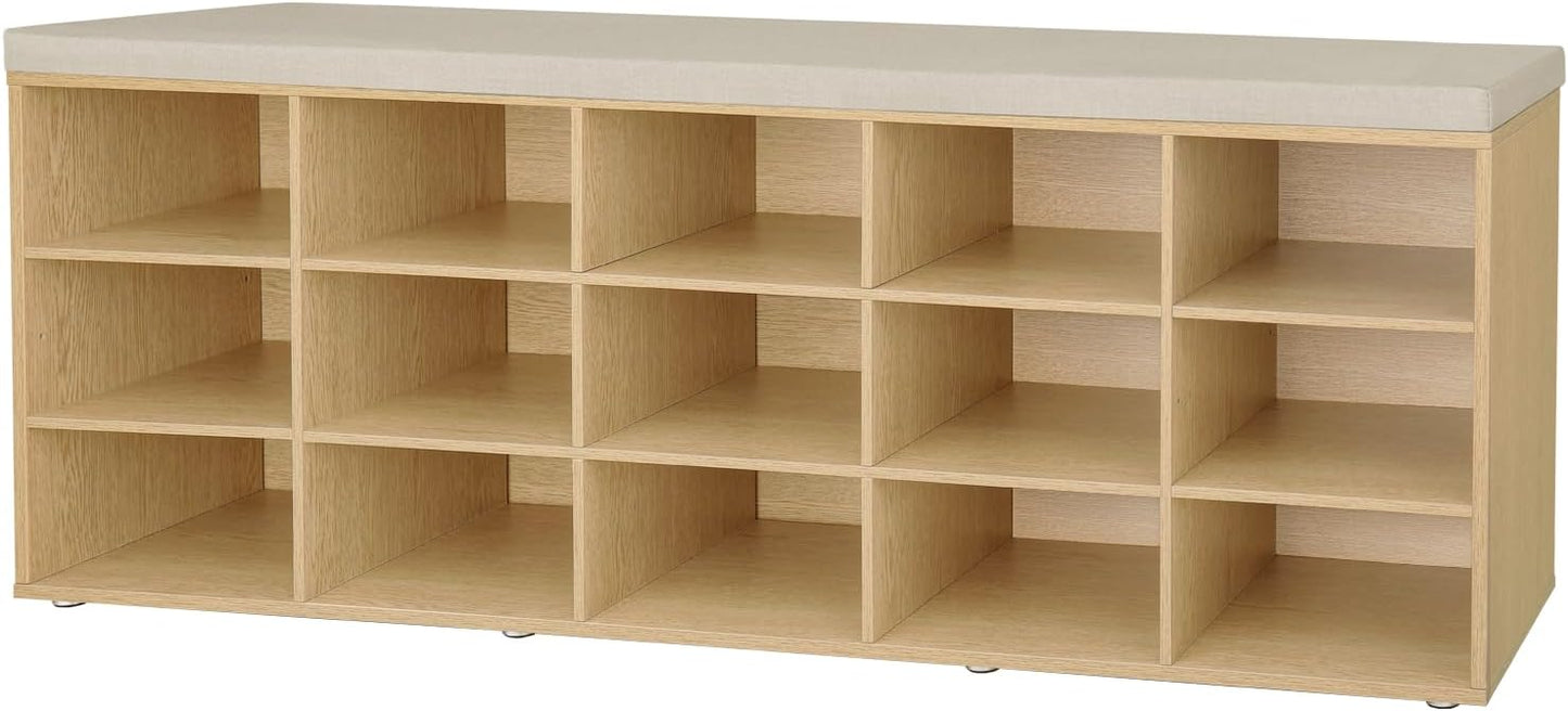 DINZI LVJ Shoe Storage Bench with Cushion for Entryway and More