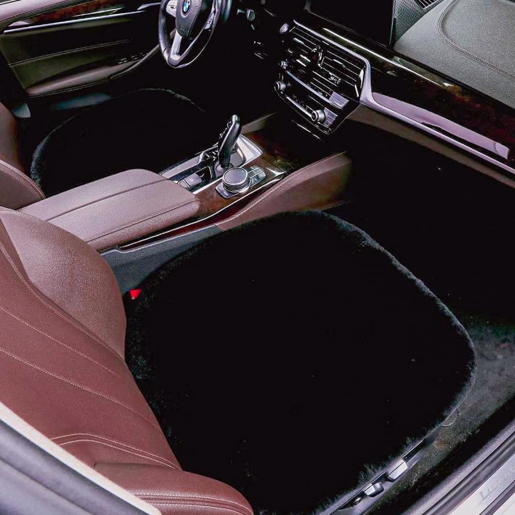 OGLAND 2 Pack 20 in Fluffy Genuine Sheepskin Car Seat Covers