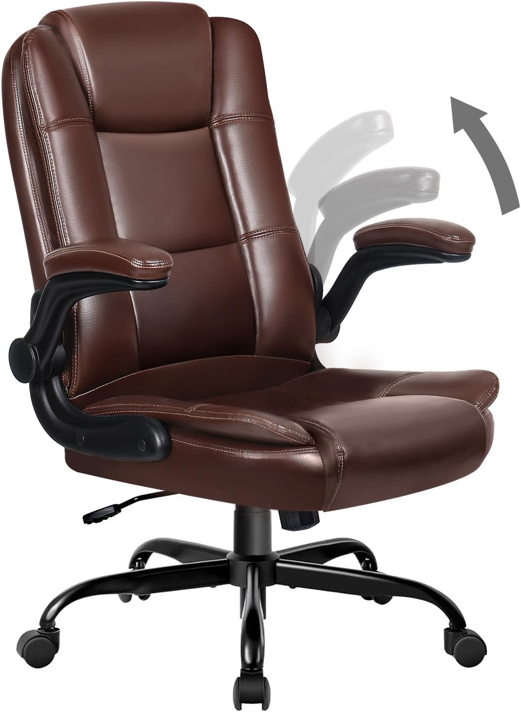 Executive Brown Leather Office Chair for Ultimate Comfort