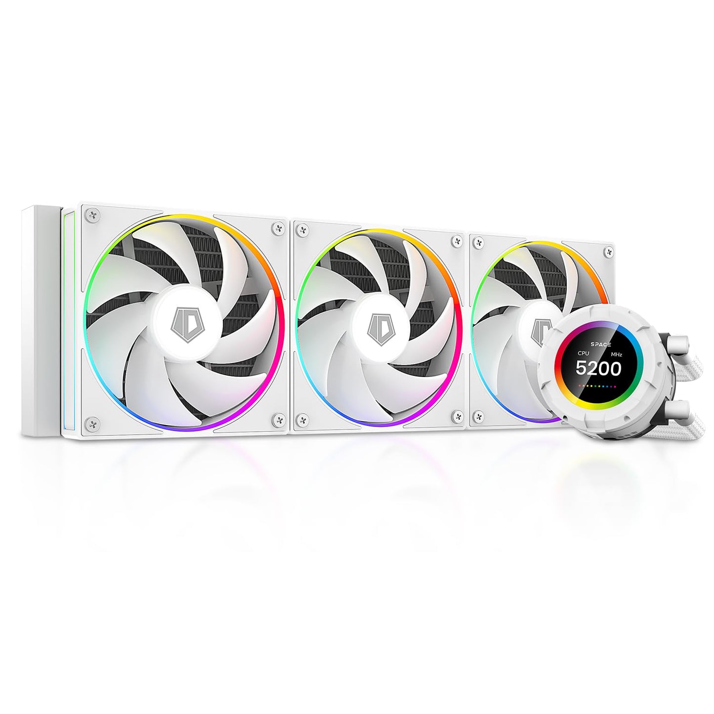 ID-COOLING SL360 White CPU Liquid Cooler with LCD Display