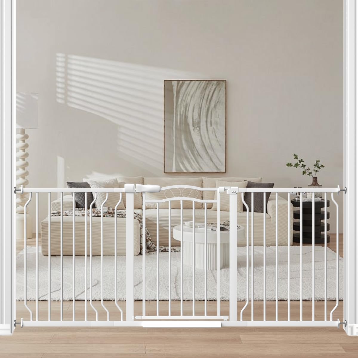 Extra Wide Dog Gate for Doorways 62.6-72 in, Walk Through