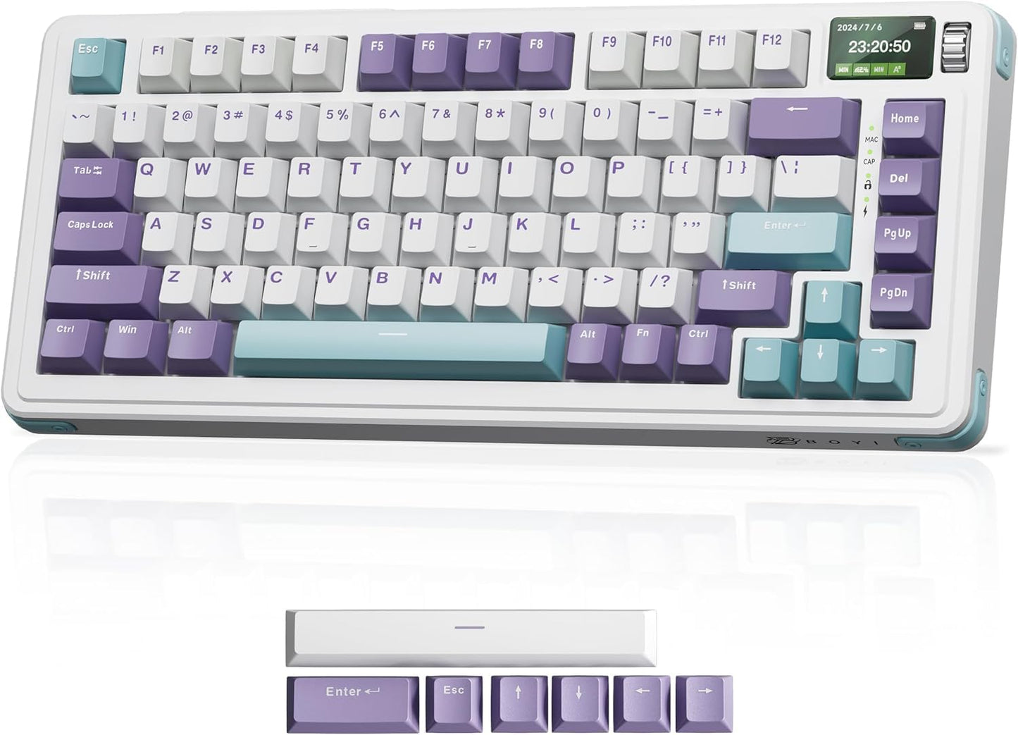 BOYI C75Pro Retro Mechanical Keyboard with TFT Screen and RGB