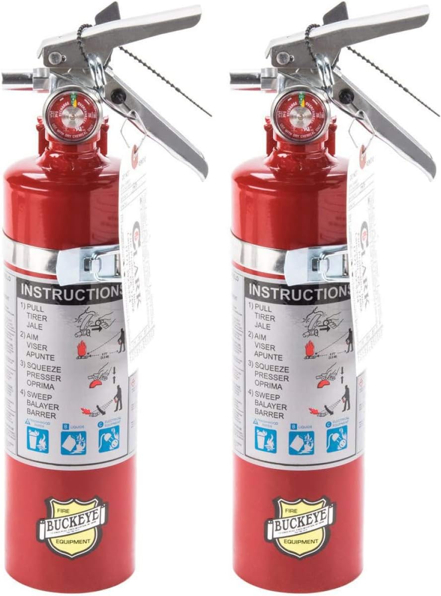 2 Pack Buckeye Multipurpose Dry Chemical Fire Extinguisher 2.5 lbs