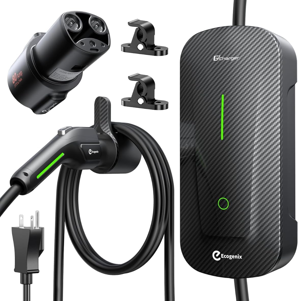 Carbon Fiber Level 1&2 Fast EV Charger for All Tesla Models