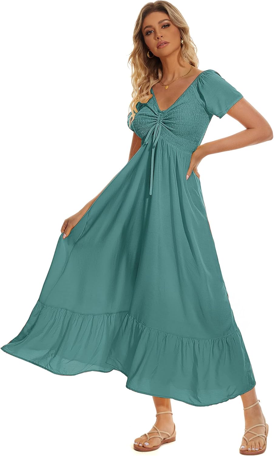 Women's Summer Floral Maxi Dress for Beach Parties and More