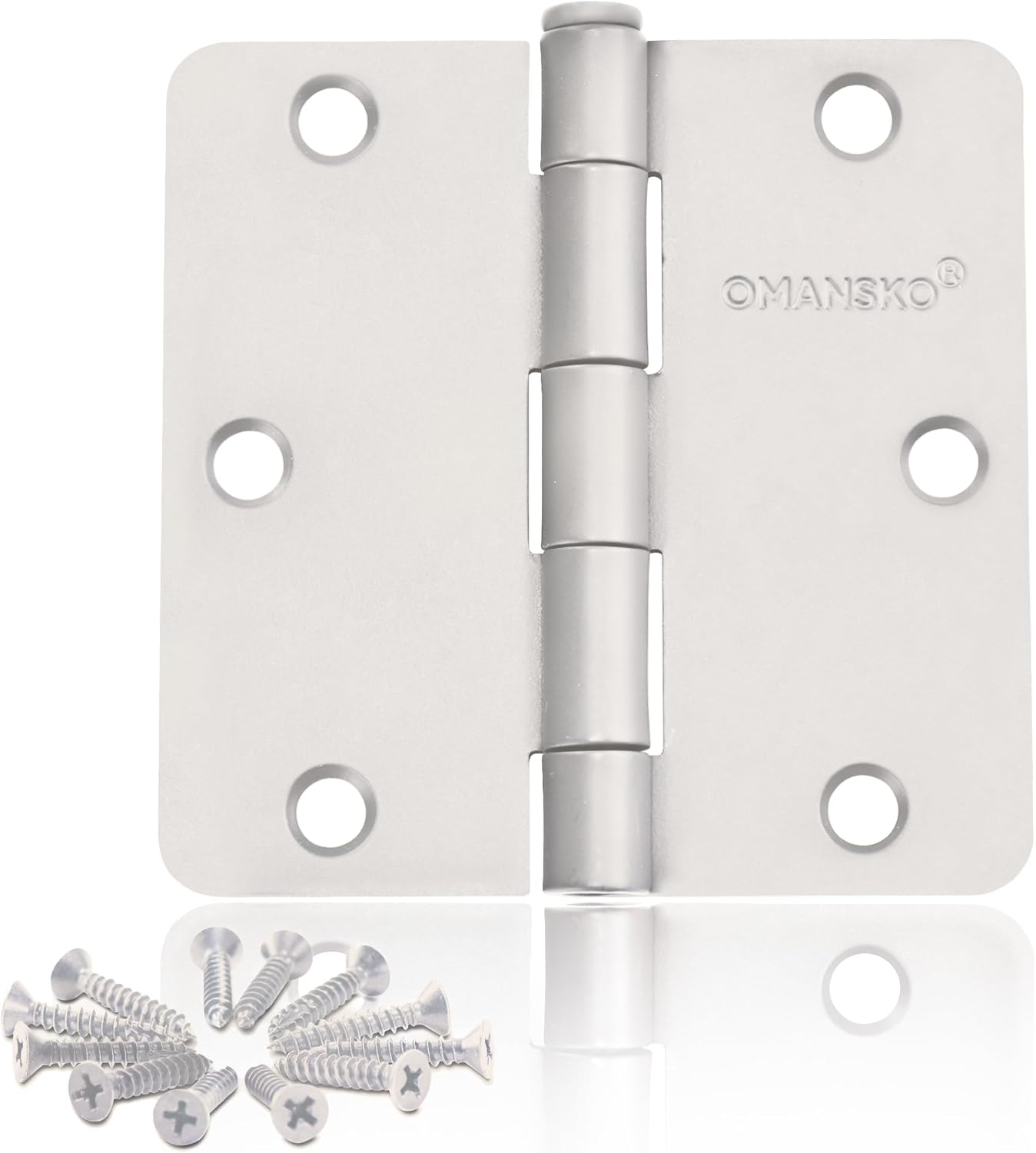 30 Pack 3.5 x 3.5 Inch White Door Hinges for Residential Use