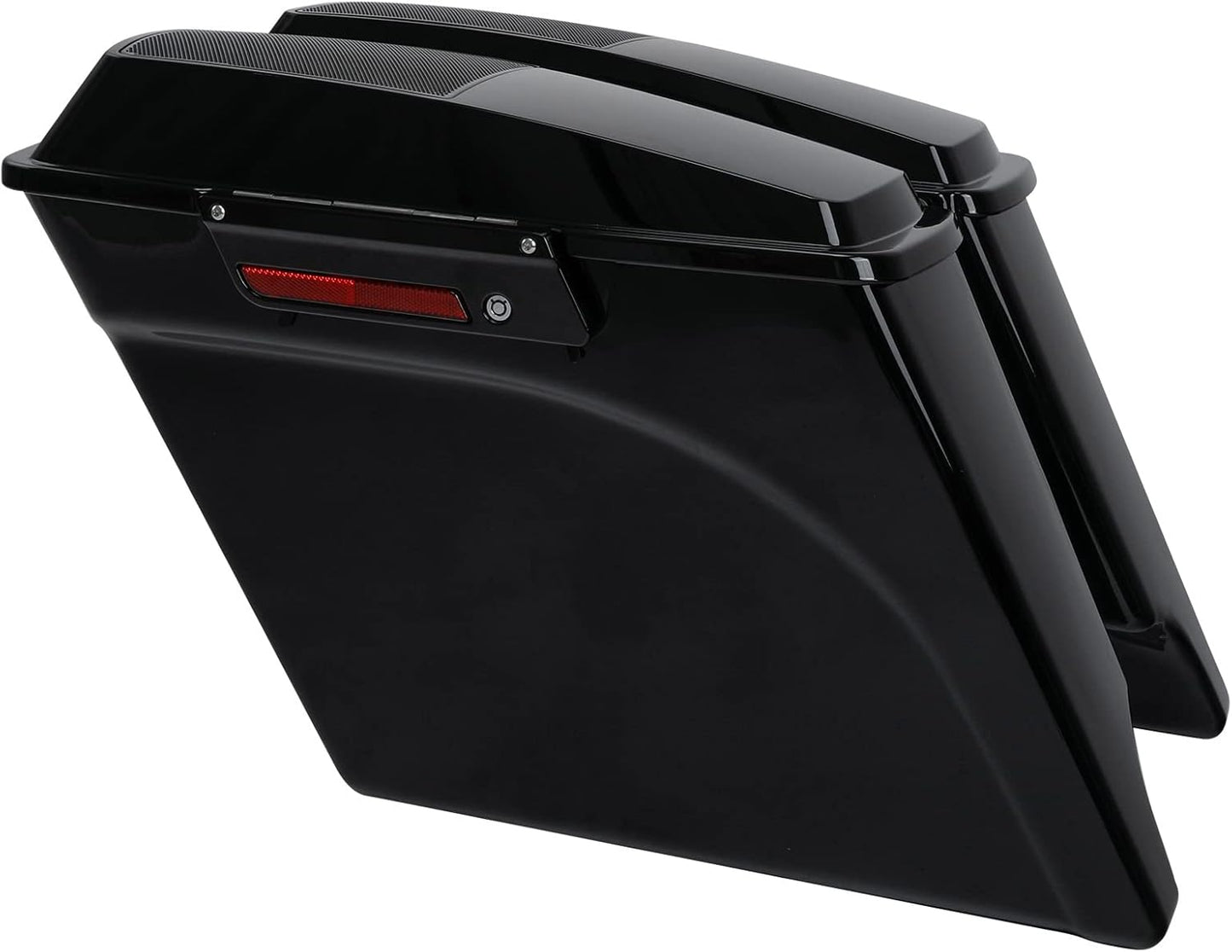 Vivid Black 5in Stretched Saddlebags with Speaker Lid Latches