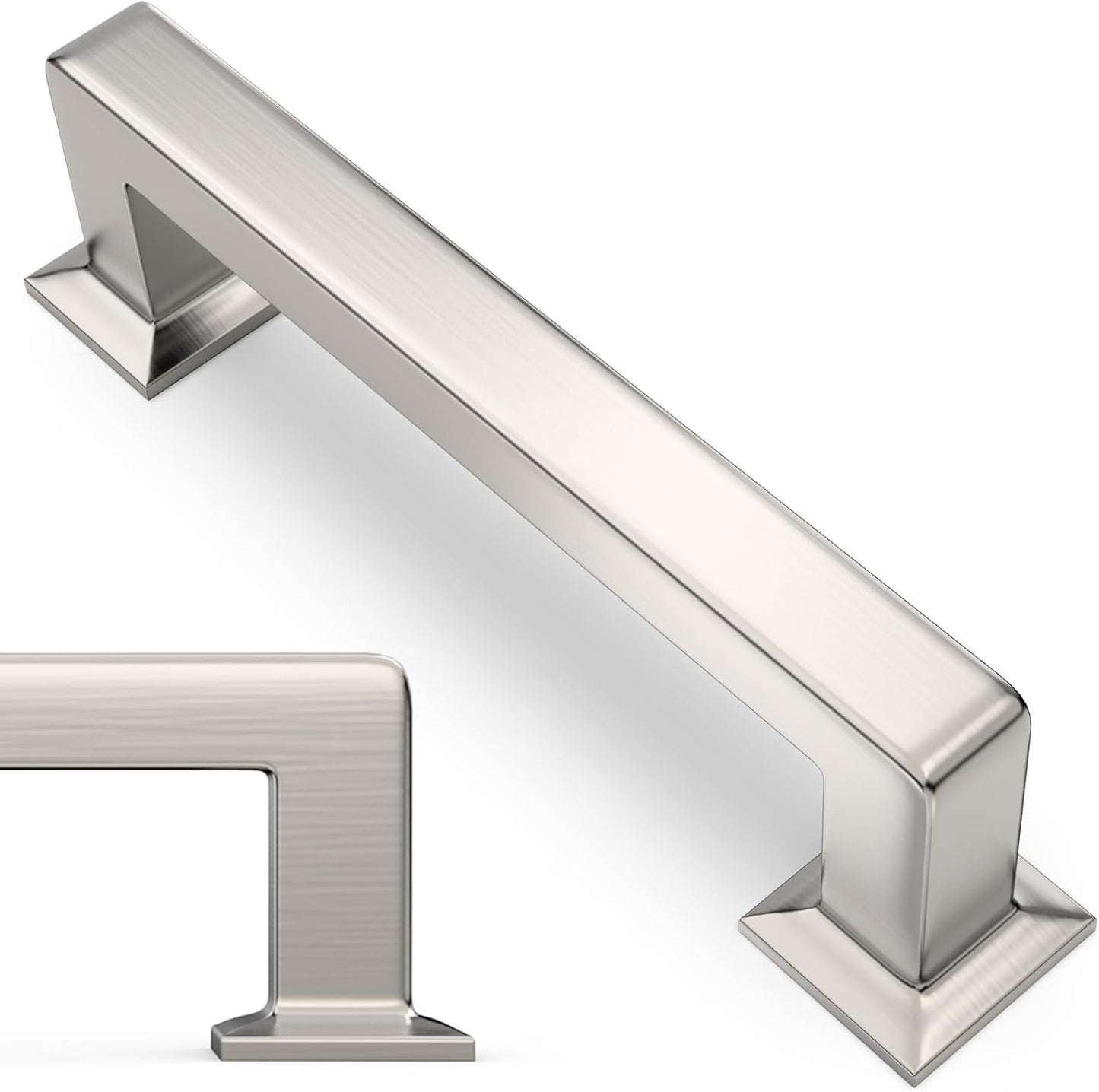 10 Pack 3-3/4 Inch Kitchen Cabinet Handles in Brushed Nickel