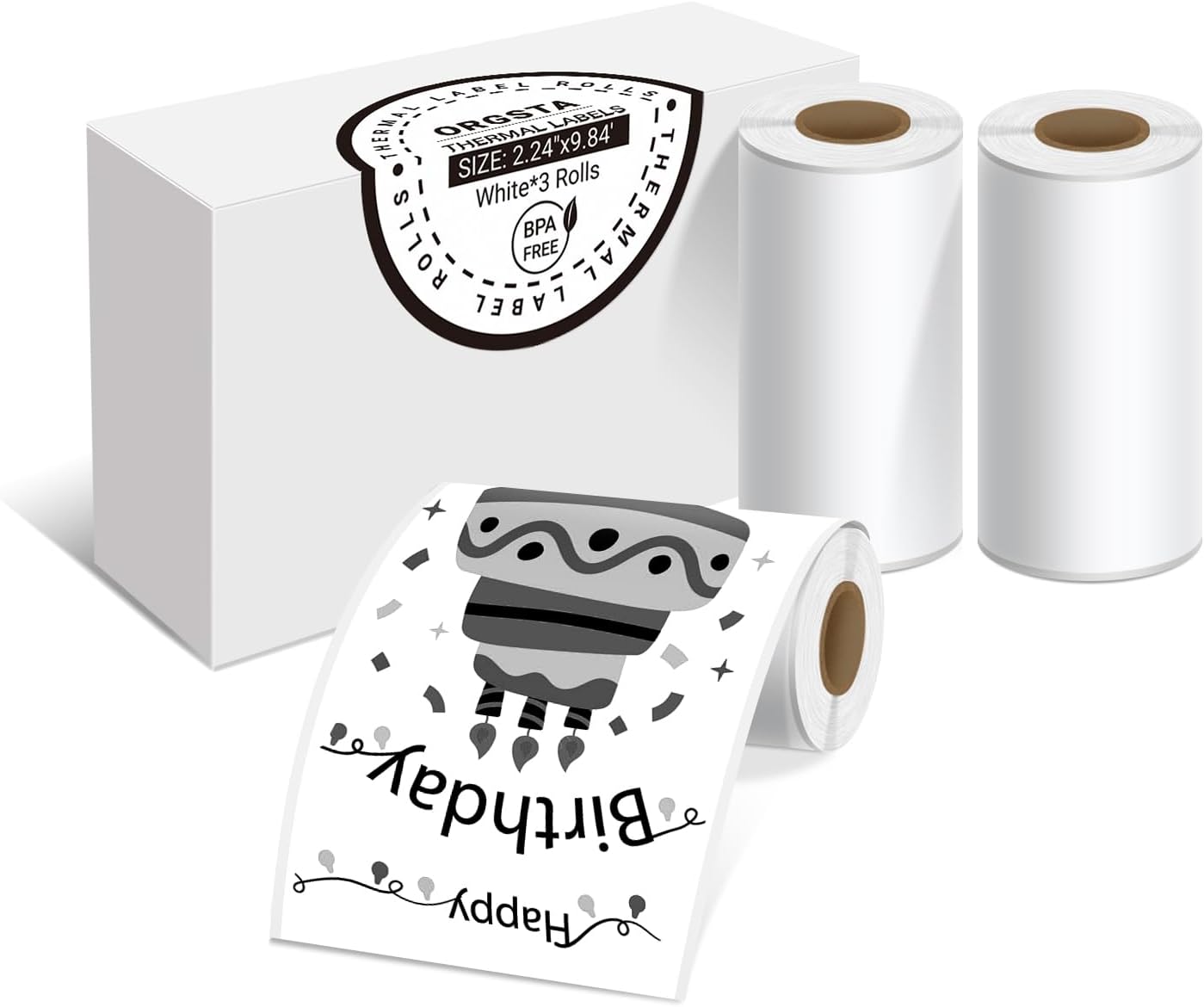 ORGSTA White Self-Adhesive Thermal Sticker Paper - Vivid Prints, Perfect for Journaling!