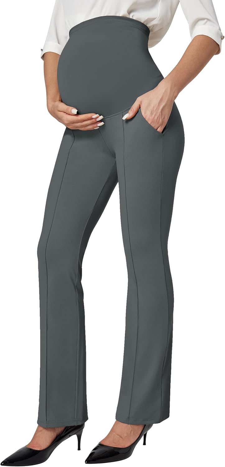 IUGA Soft Maternity Pants with Pockets for Work and Comfort