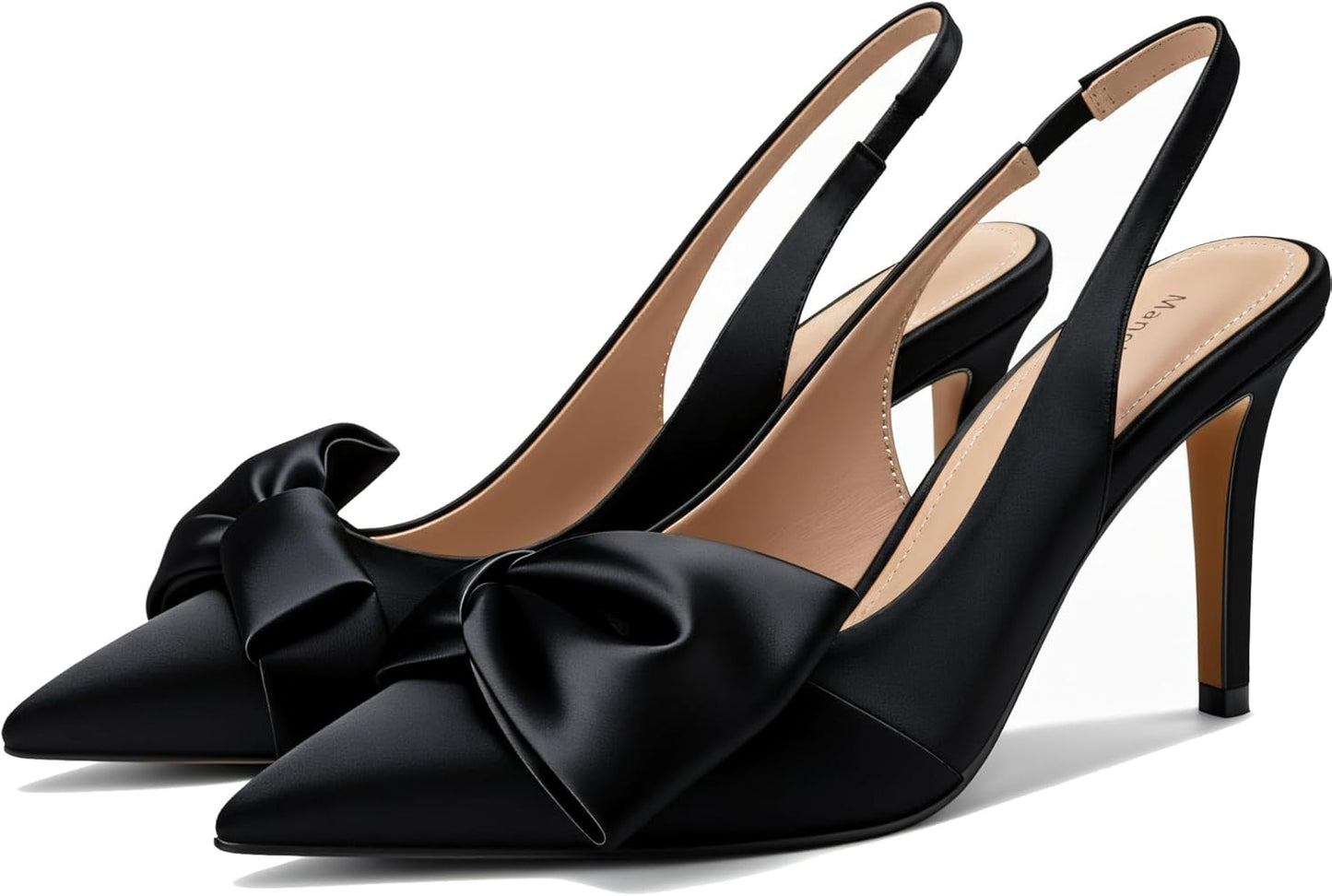 Women's Slingback Heels with Bow for Elegant Evening Wear