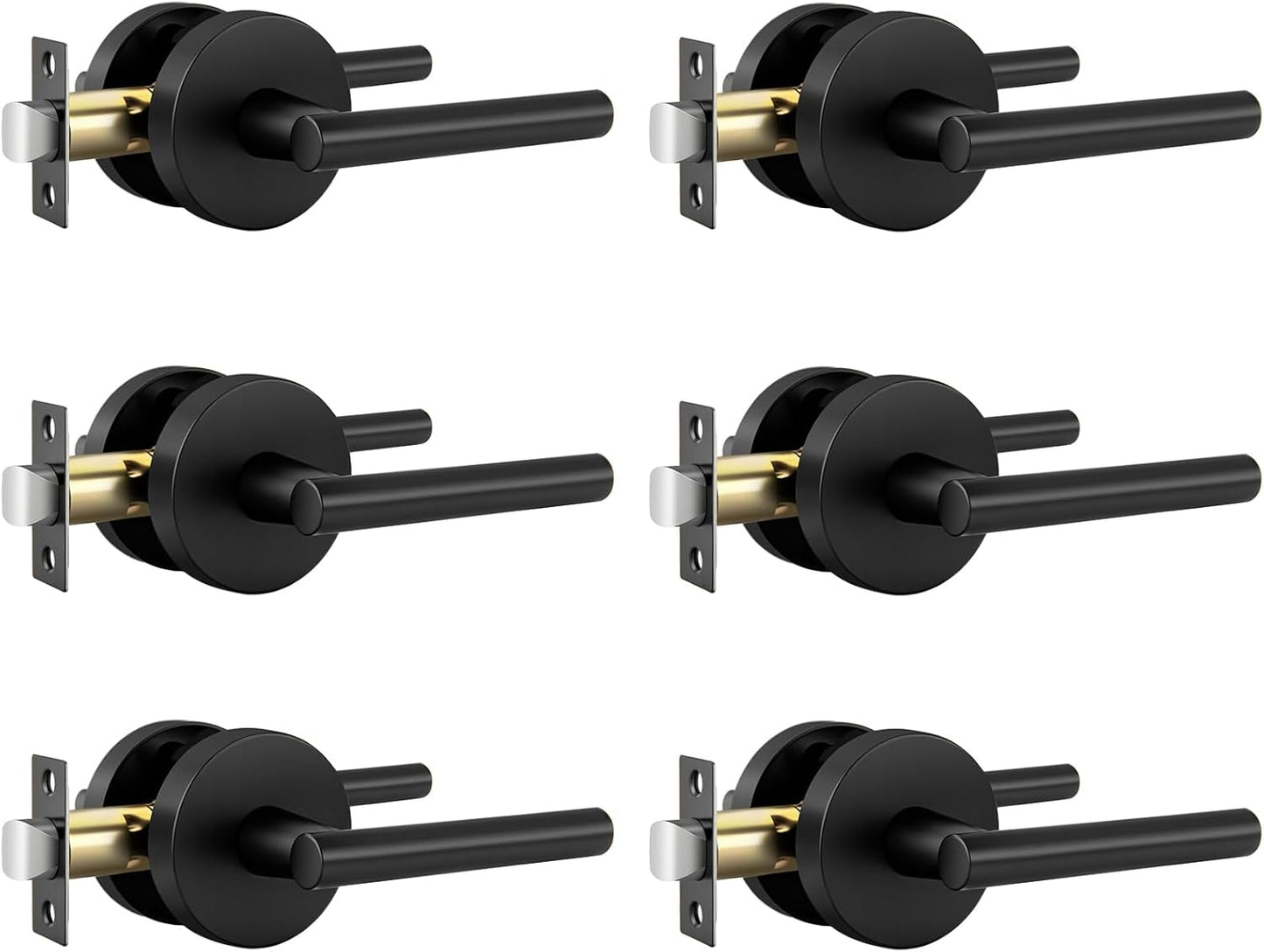 Matte Black Door Handles for Hall and Closet - Heavy Duty Design