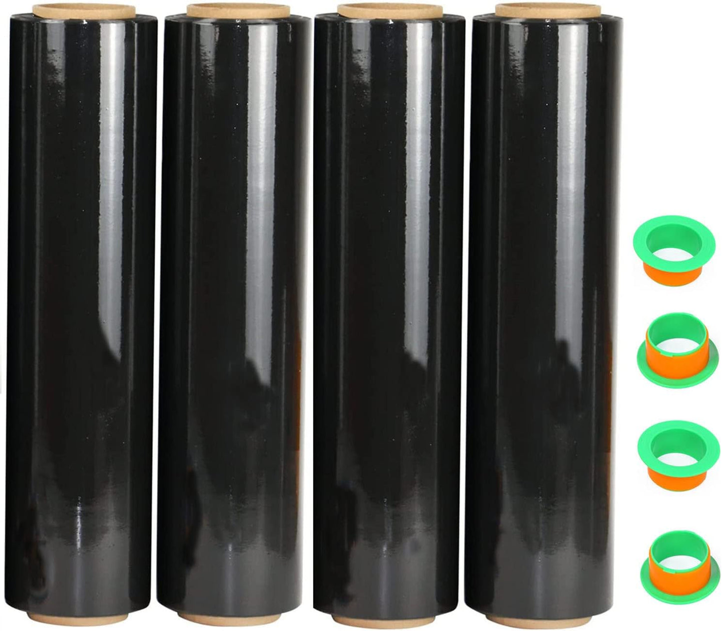 4 Pack Black Stretch Wrap Film for Packing and Moving Needs