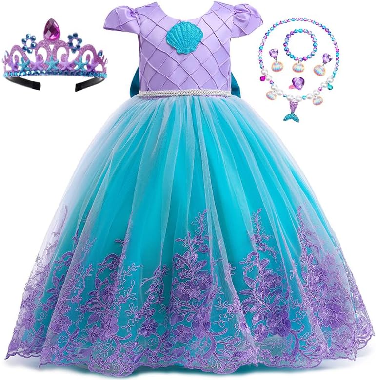 Girls Mermaid Princess Dress for Kids - Elegant Costume Dress