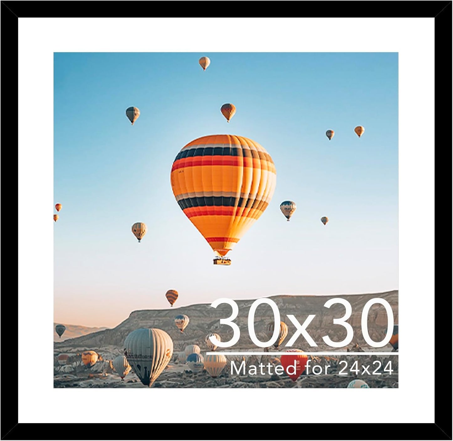 30x30 Picture Frame Black with Mat for Stylish Home Decor