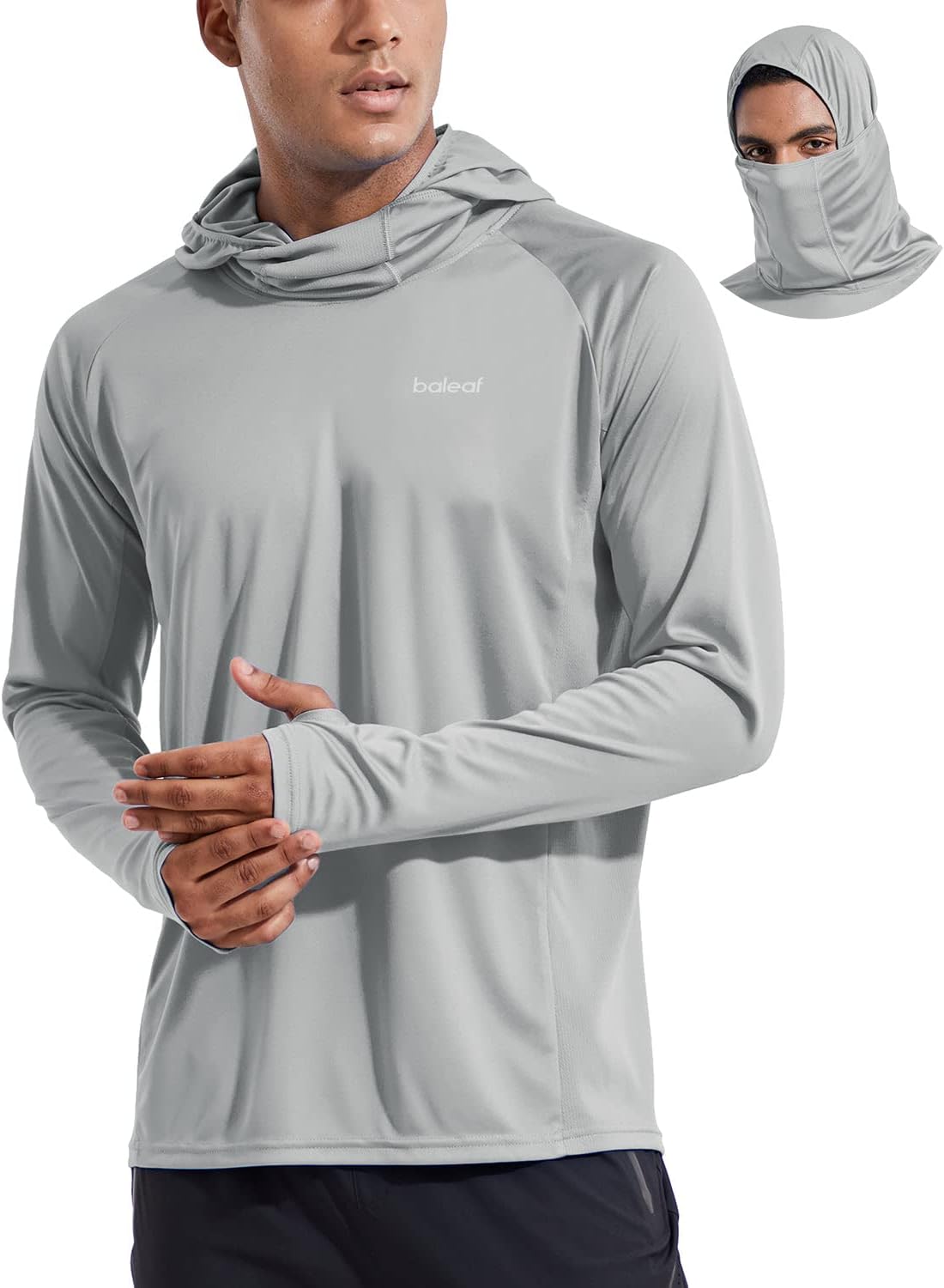 Baleaf Men's SPF 50+ Hoodie Shirt with Mask