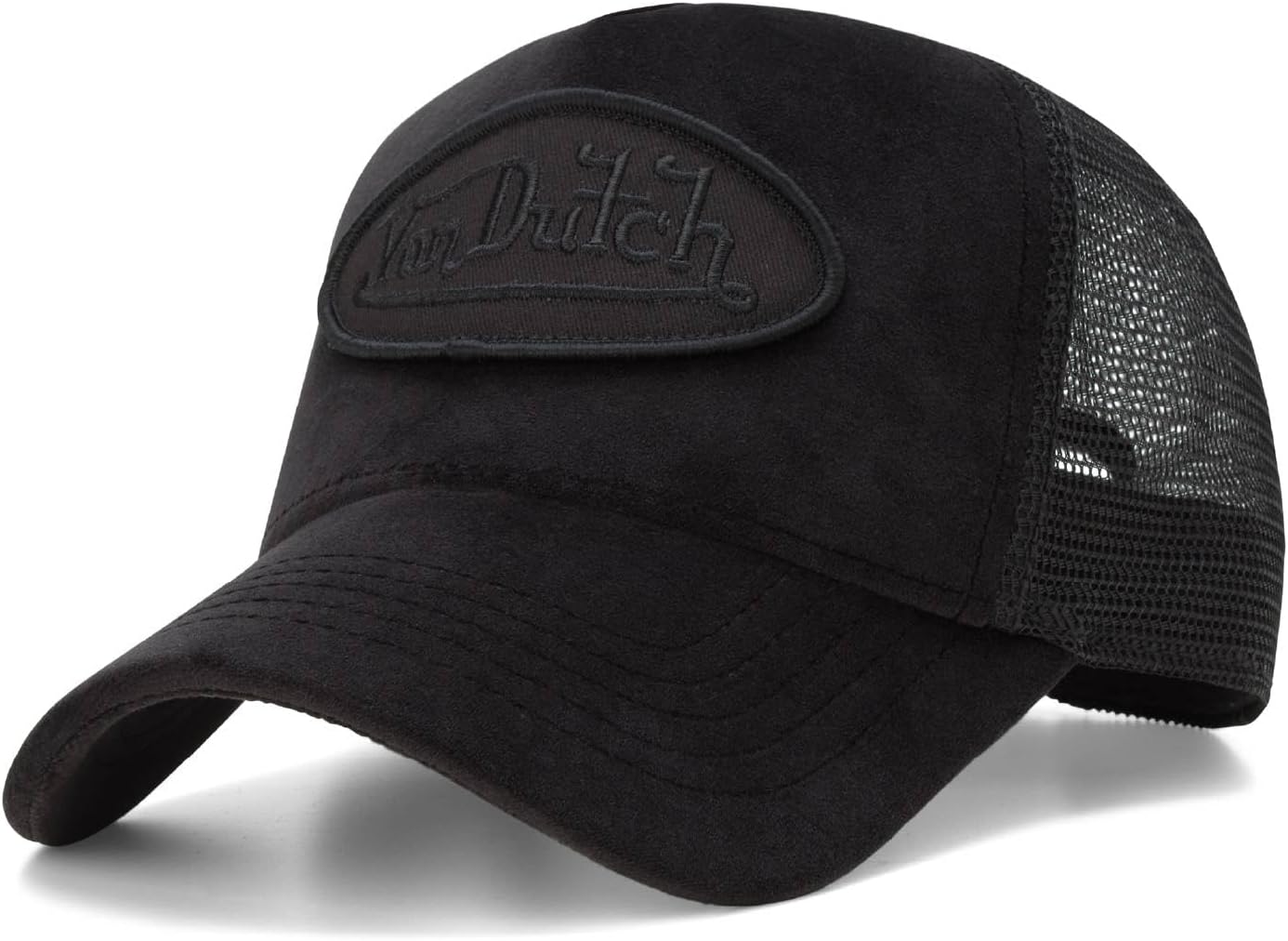 Von Dutch Unisex Trucker Hat - Plush Curved Bill Mesh Back