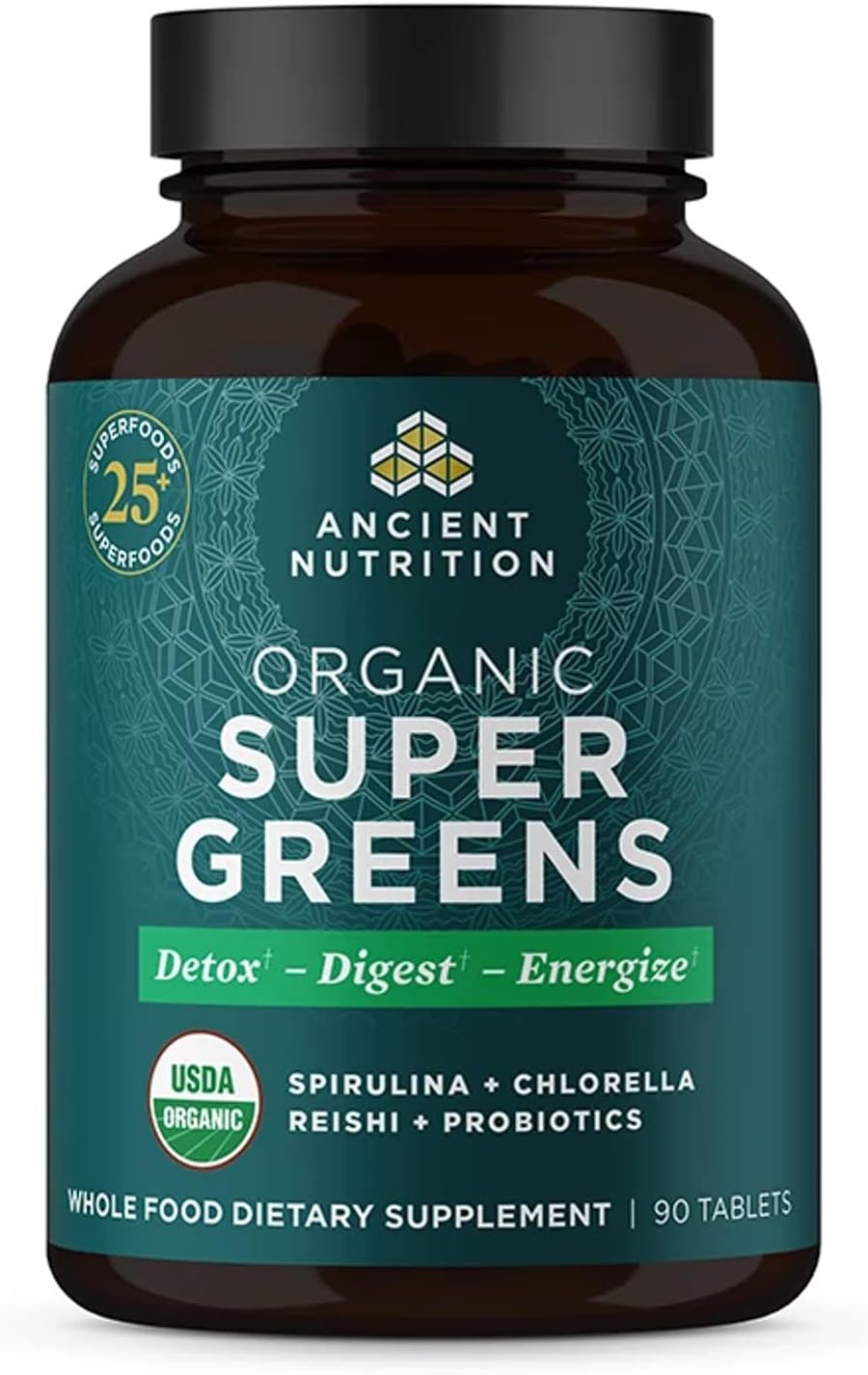 Organic Super Greens Tablets with Probiotics for Daily Nutrition