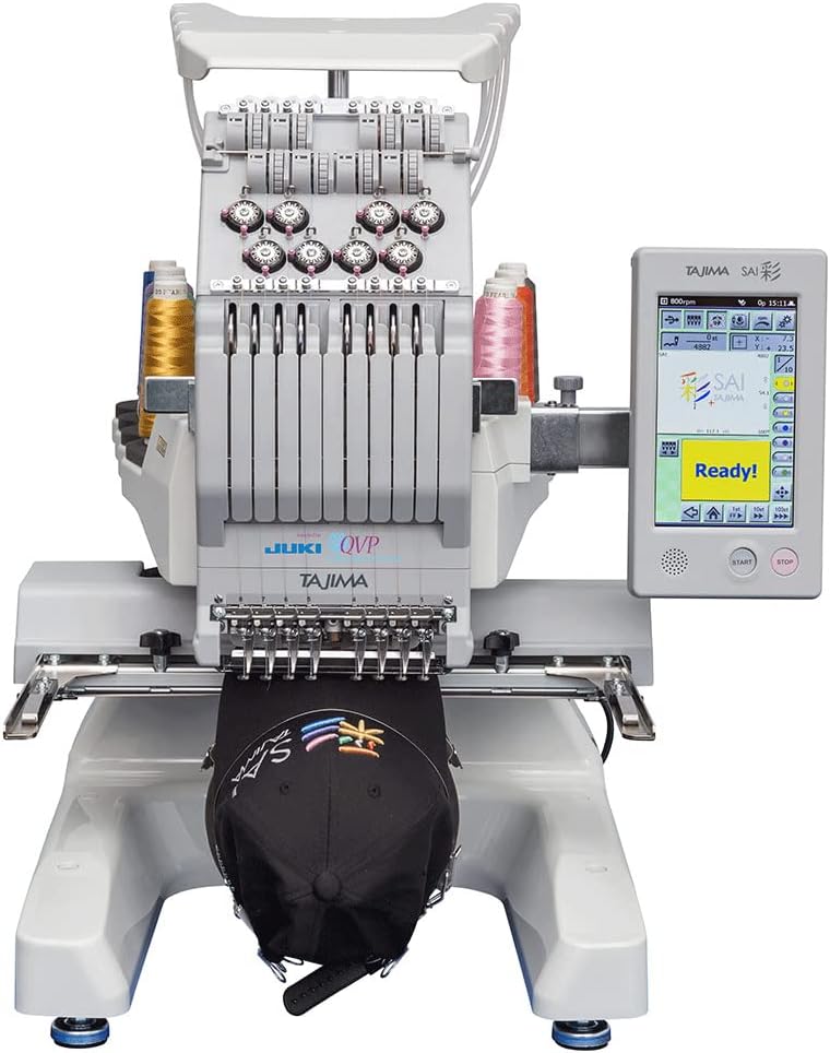 Effortless 8-Needle Embroidery Machine with Hat Hoop