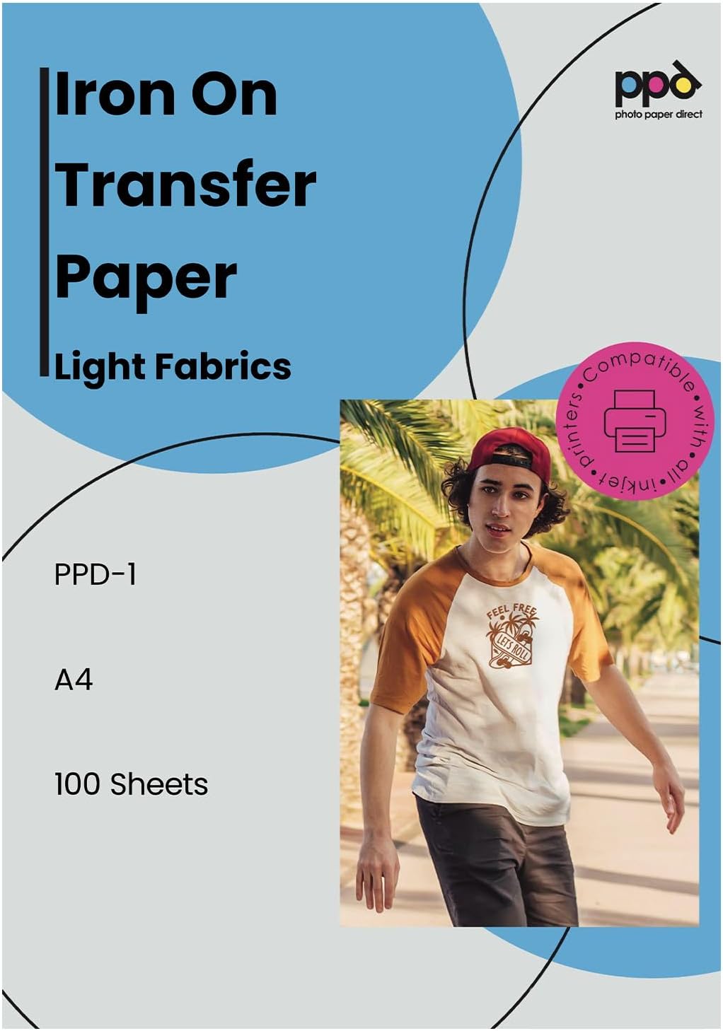 PPD 100 Sheets Inkjet Iron-on Heat Transfer Vinyl Paper