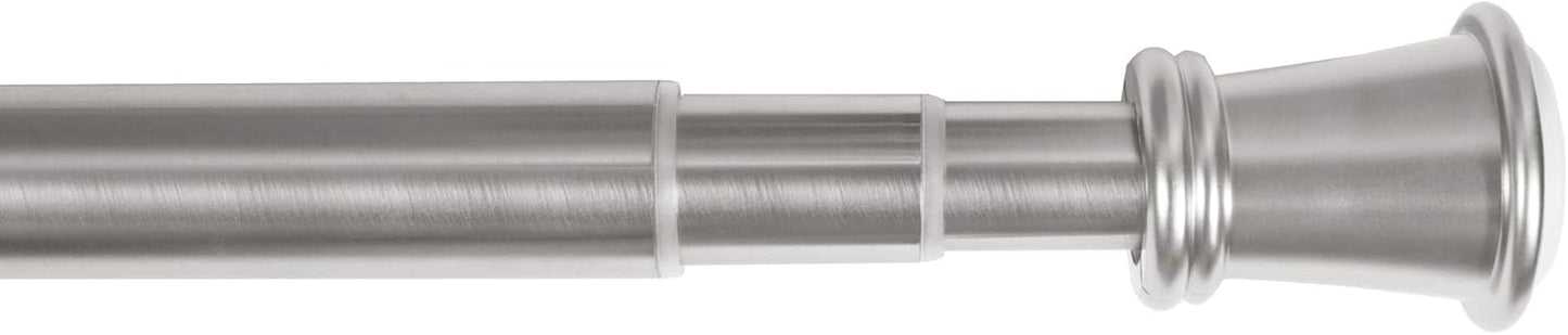 Easy Install Brushed Nickel Shower Rod, 51-120 Adjust., No Drill Tension
