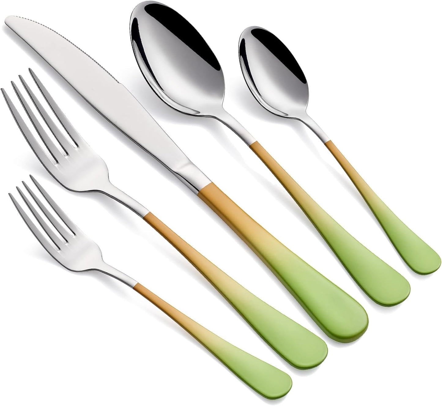 Colorful Silverware Set 20 Piece Stainless Steel Flatware Set