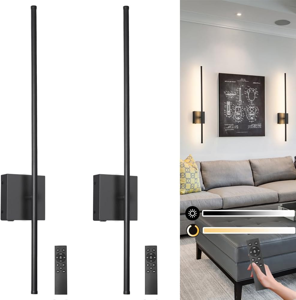 Battery Operated Wall Sconce Set of 2 for Stylish Lighting