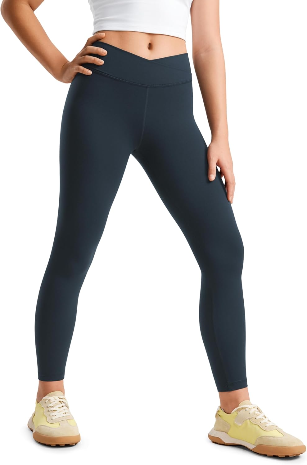 CRZ YOGA Girls High Waist V Cross Leggings