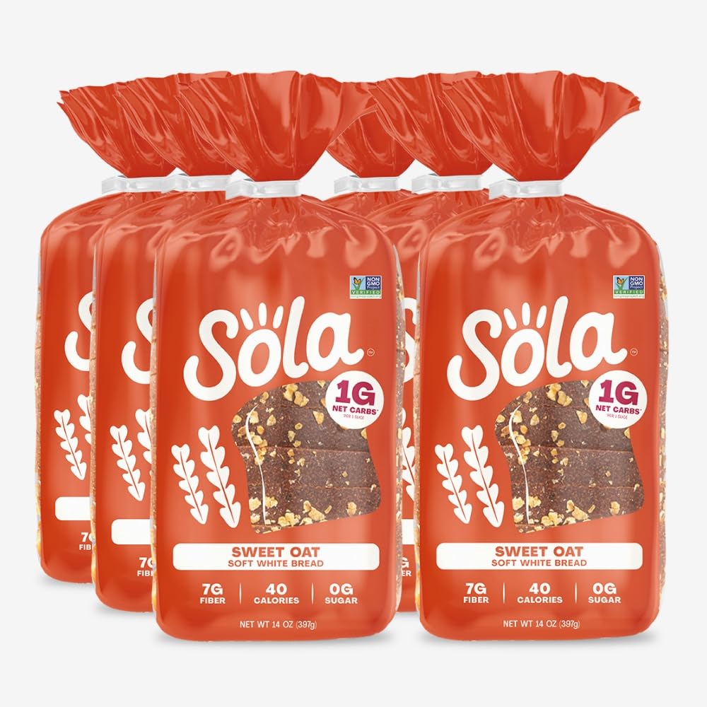 Sola Keto Bread Sweet Oat - Low Calorie Non-GMO Bread Loaf