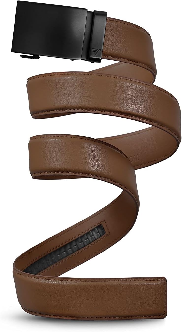 Mission Belt Men's Leather Ratchet Belt for Perfect Fit Every Time