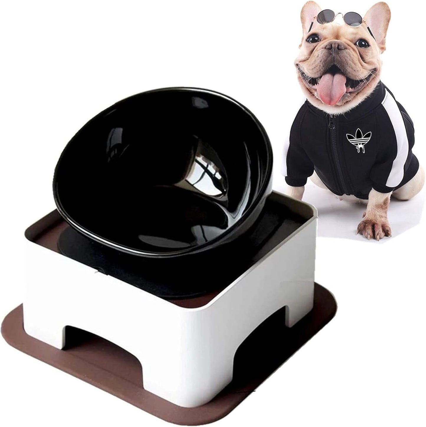 Bulldog Bowl Anti-Slip Dog Cat Dish for Comfortable Feeding