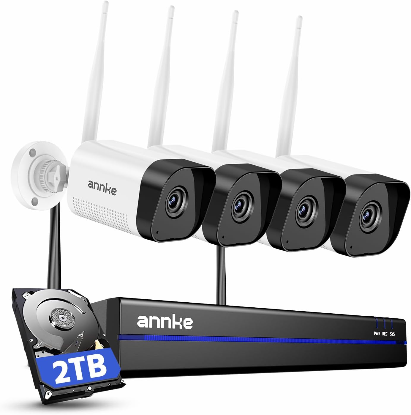 ANNKE Wireless Camera System with 4Pcs 3MP Outdoor Cameras