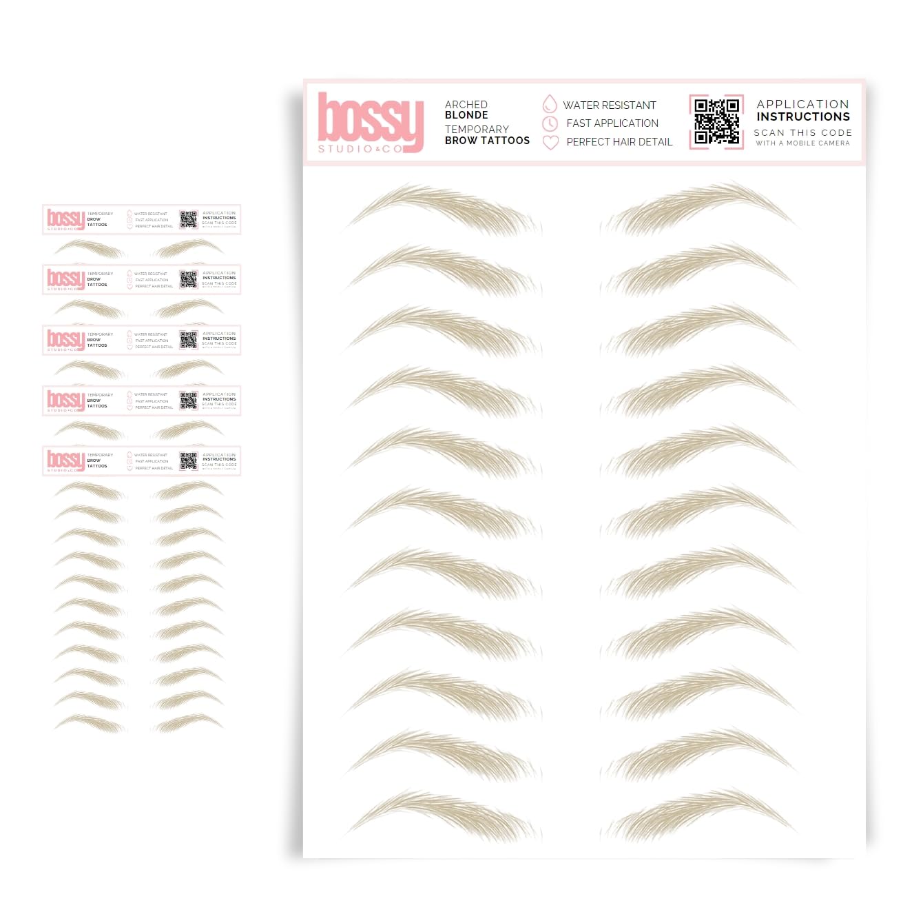 5 Pack Waterproof Temporary Eyebrow Tattoos for Natural Brows