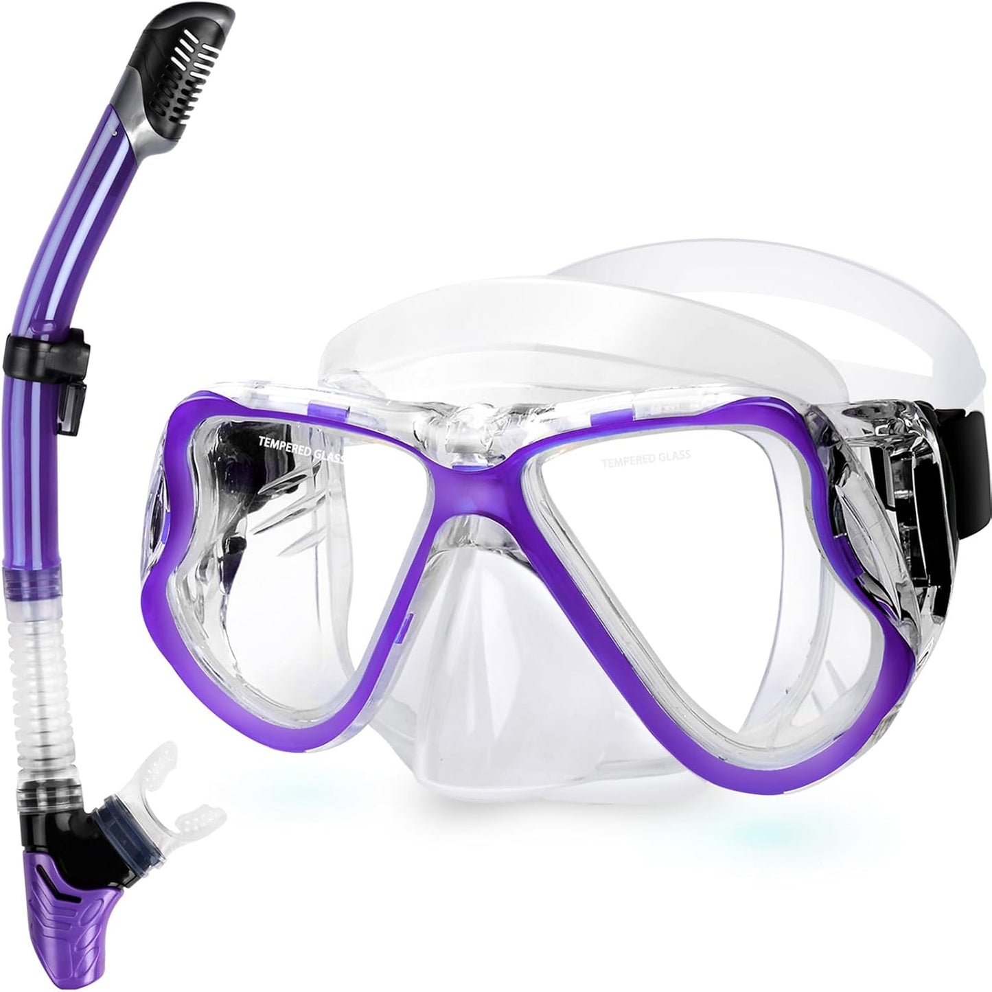 Greatever Dry Snorkel Set with Panoramic View for Scuba Diving