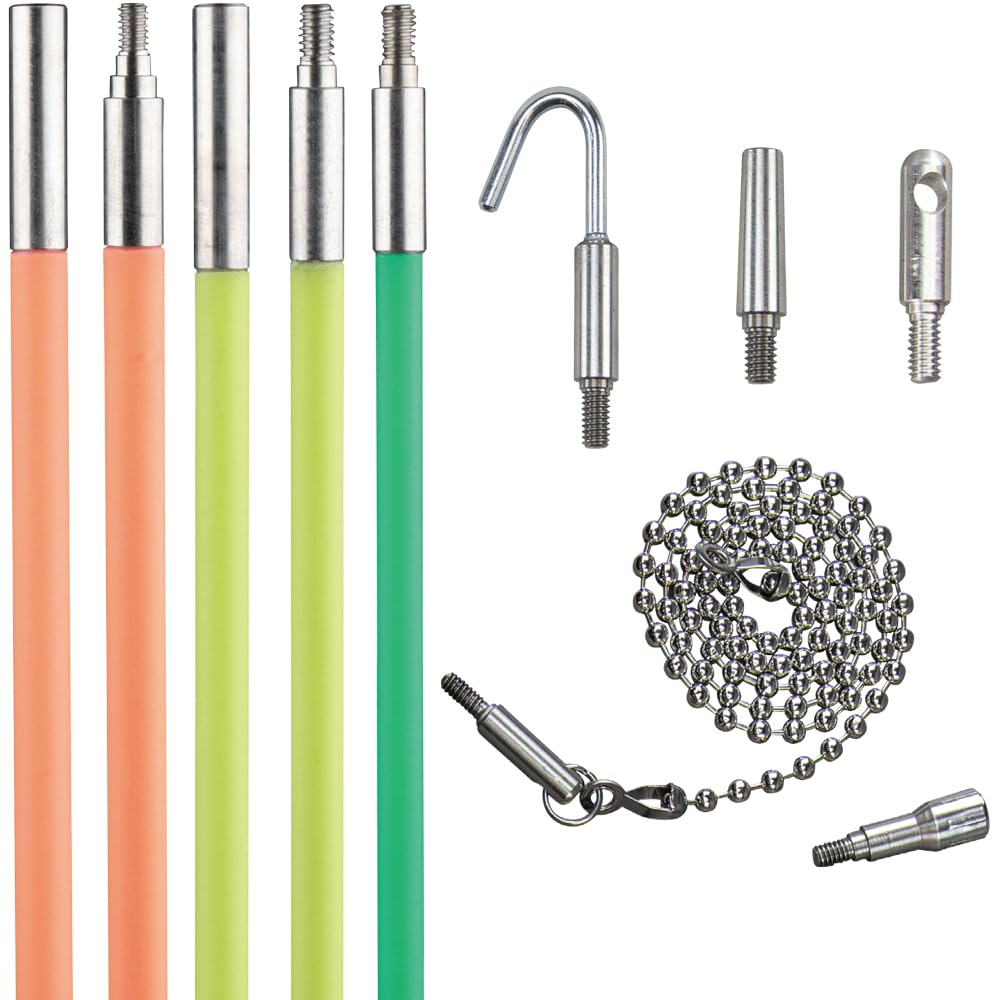 Klein Tools Glow Fish Rod Set, Splinter Guard Coating, 25ft