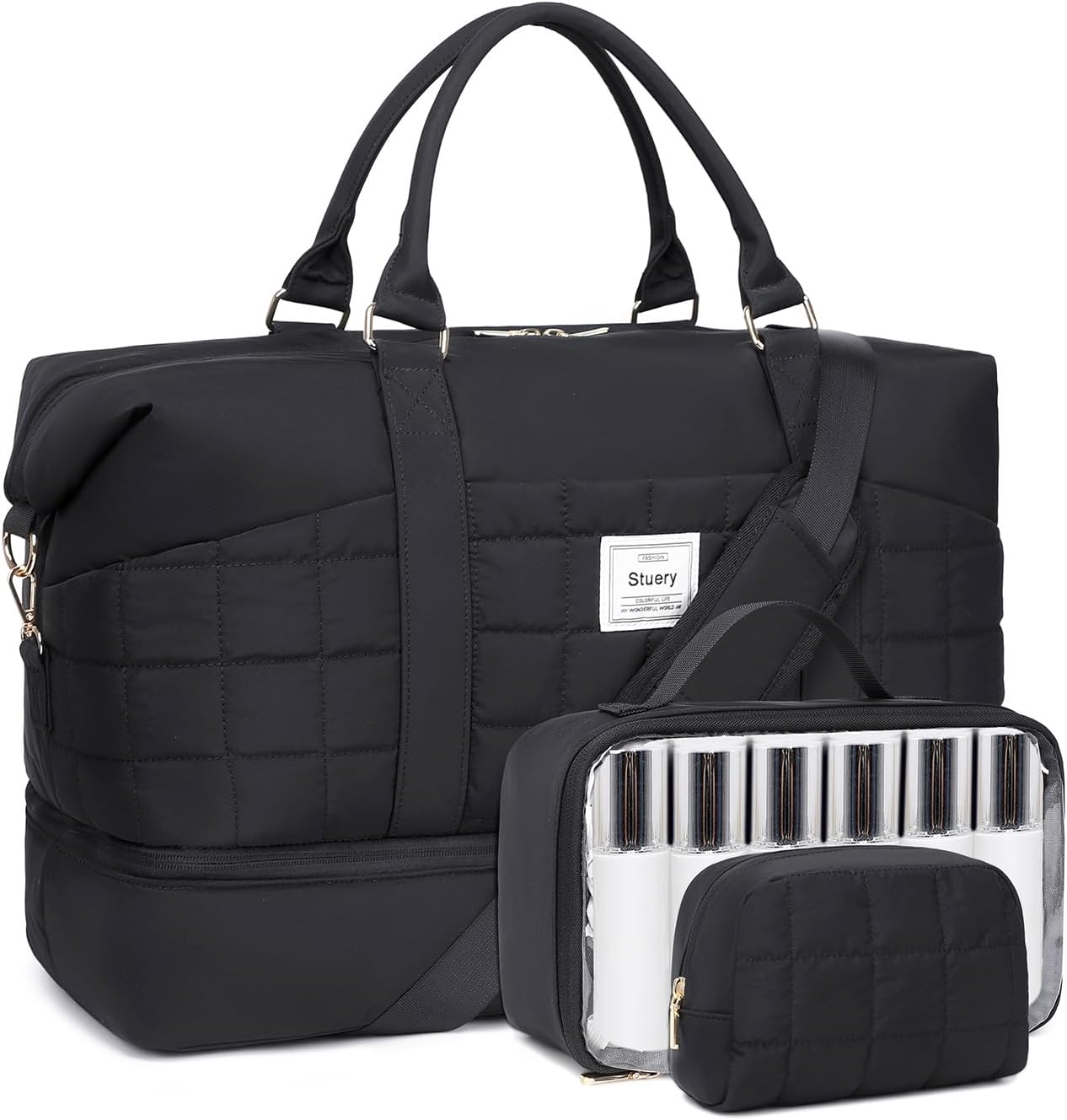 Large Travel Duffel Bag for Women with Shoe Compartment