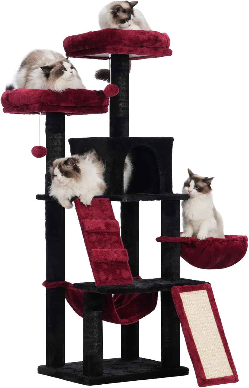 Gothic Cat Tower for Indoor Cats with Cozy Perch and Scratching Board